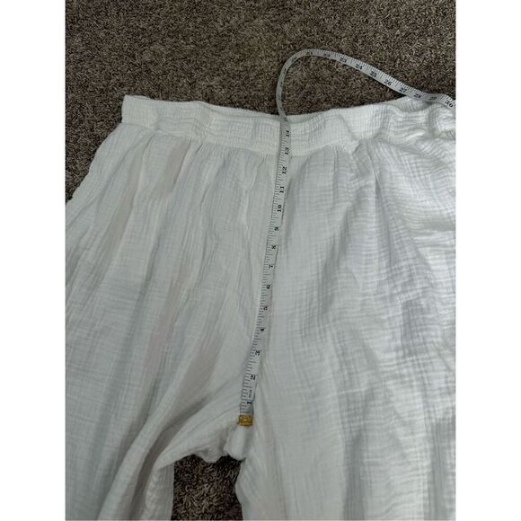 Aerie High Waisted Pool-To-Party Cargo Gauze Pant White Wide Leg Cotton XXL - Picture 6 of 11
